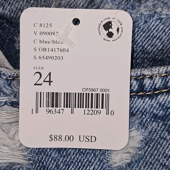 We The Free People Big Sur Coast Boyfriend Shorts Distressed 24 Raw Edge Hem - Picture 8 of 9